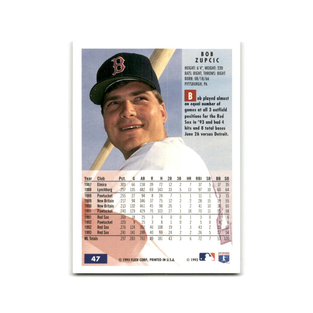 Bob Zupcic 1994 Fleer #47 Boston Red Sox Baseball Card NM