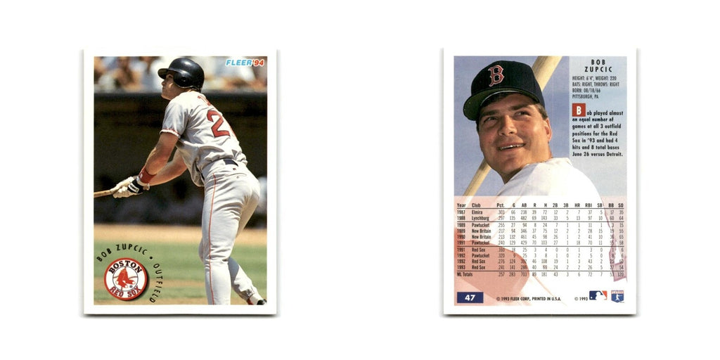 Bob Zupcic 1994 Fleer #47 Boston Red Sox Baseball Card NM