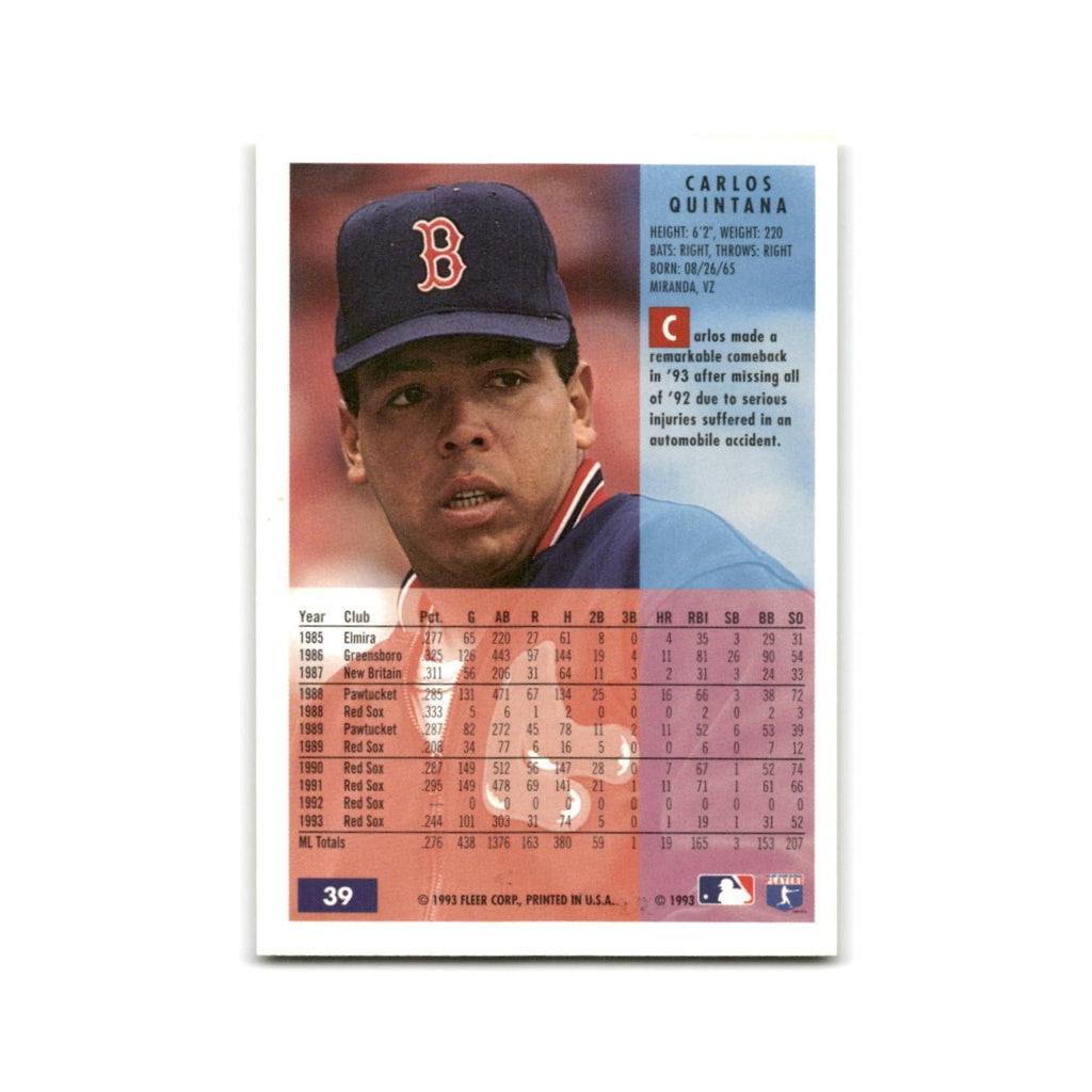 Carlos Quintana 1994 Fleer #39 Boston Red Sox Baseball Card NM