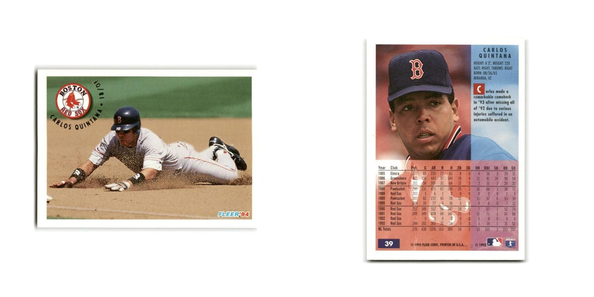 Carlos Quintana 1994 Fleer #39 Boston Red Sox Baseball Card NM