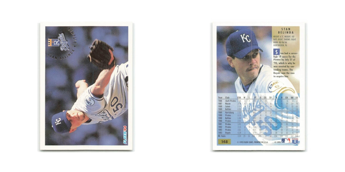 Stan Belinda 1994 Fleer #148 Kansas City Royals Baseball Card NM