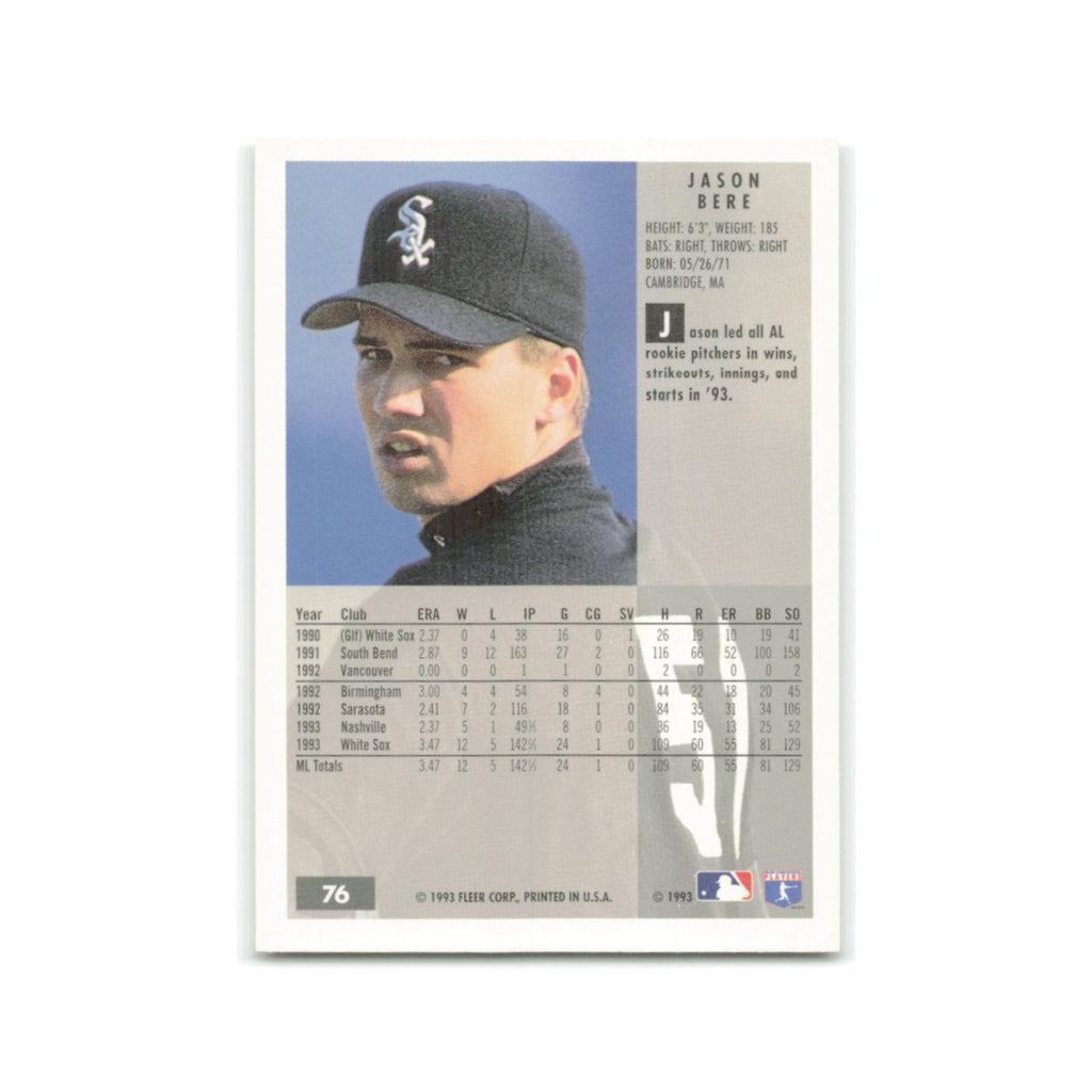 Jason Bere 1994 Fleer #76 Chicago White Sox Baseball Card NM
