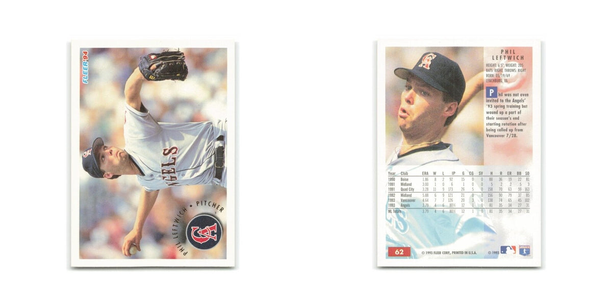 Phil Leftwich Rookie 1994 Fleer #62 California Angels Baseball Card NM