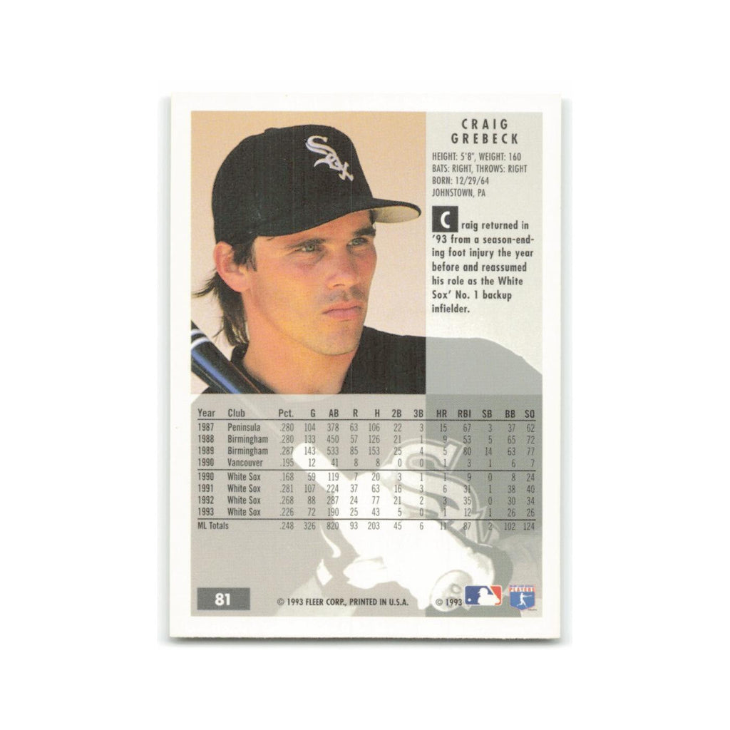 Craig Grebeck 1994 Fleer #81 Chicago White Sox Baseball Card NM