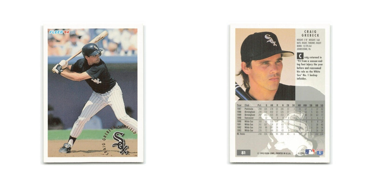 Craig Grebeck 1994 Fleer #81 Chicago White Sox Baseball Card NM