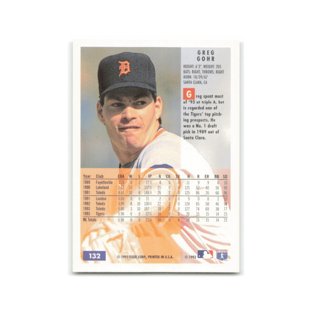 Greg Gohr 1994 Fleer #132 Detroit Tigers Baseball Card NM