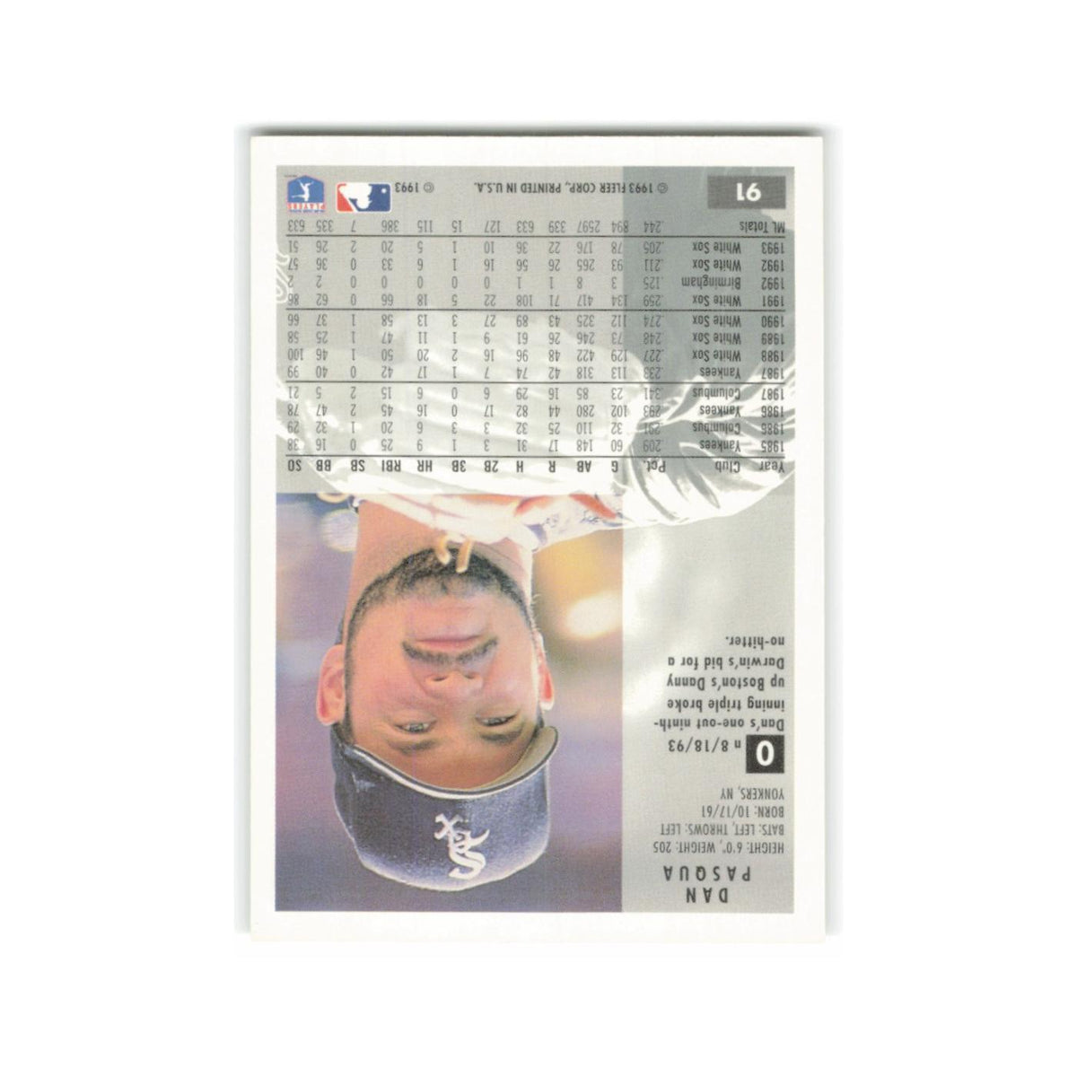Dan Pasqua 1994 Fleer #91 Chicago White Sox Baseball Card NM