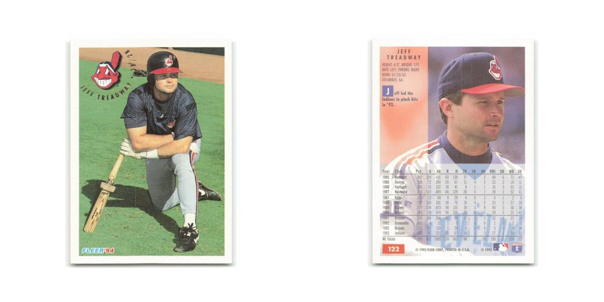 Jeff Treadway 1994 Fleer #122 Cleveland Indians Baseball Card NM