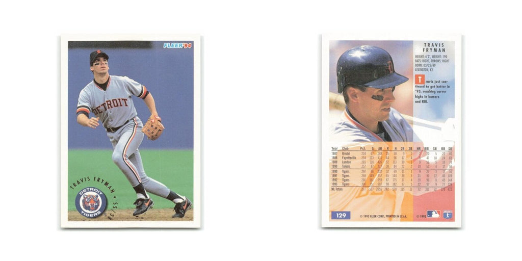 Travis Fryman 1994 Fleer #129 Detroit Tigers Baseball Card NM