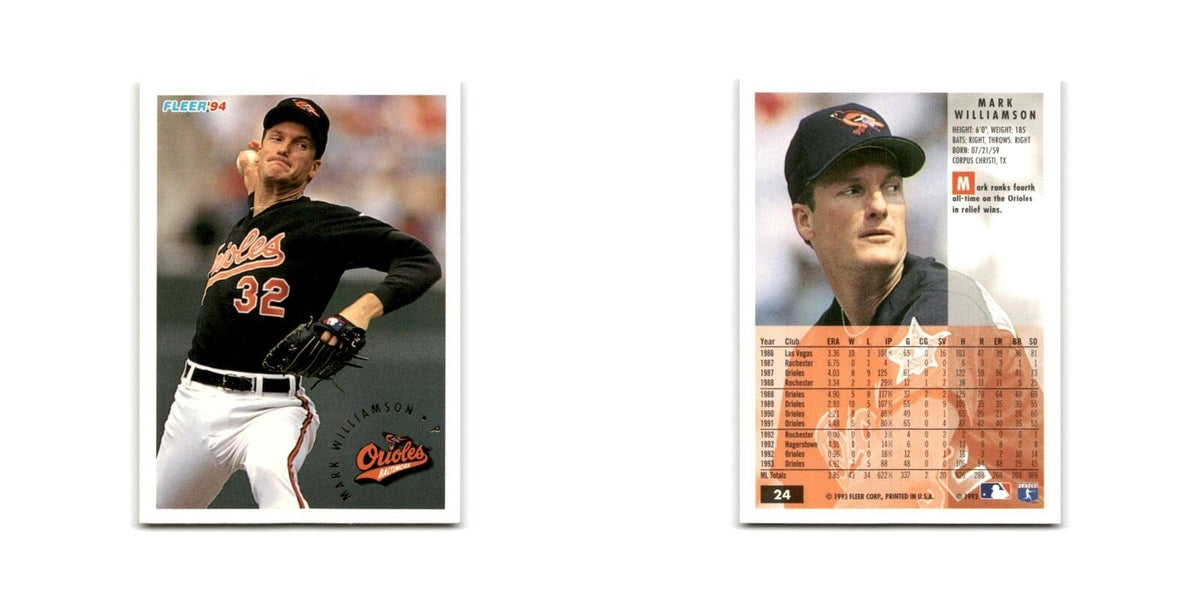 Mark Williamson 1994 Fleer #24 Baltimore Orioles Baseball Card NM