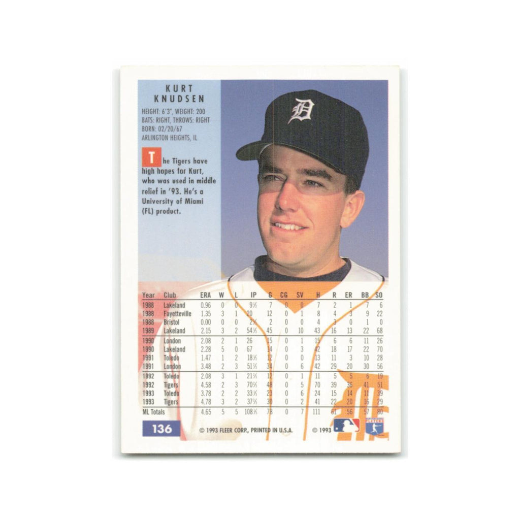 Kurt Knudsen 1994 Fleer #136 Detroit Tigers Baseball Card NM