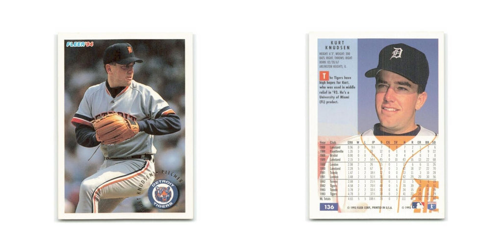 Kurt Knudsen 1994 Fleer #136 Detroit Tigers Baseball Card NM