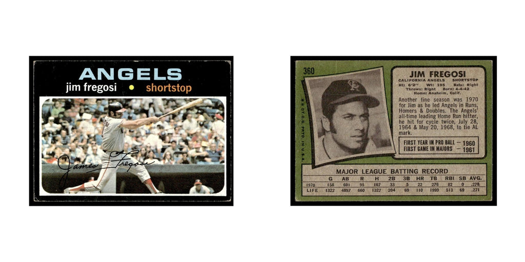 1971 Topps Baseball Card (Damaged) Jim Fregosi Angels #360