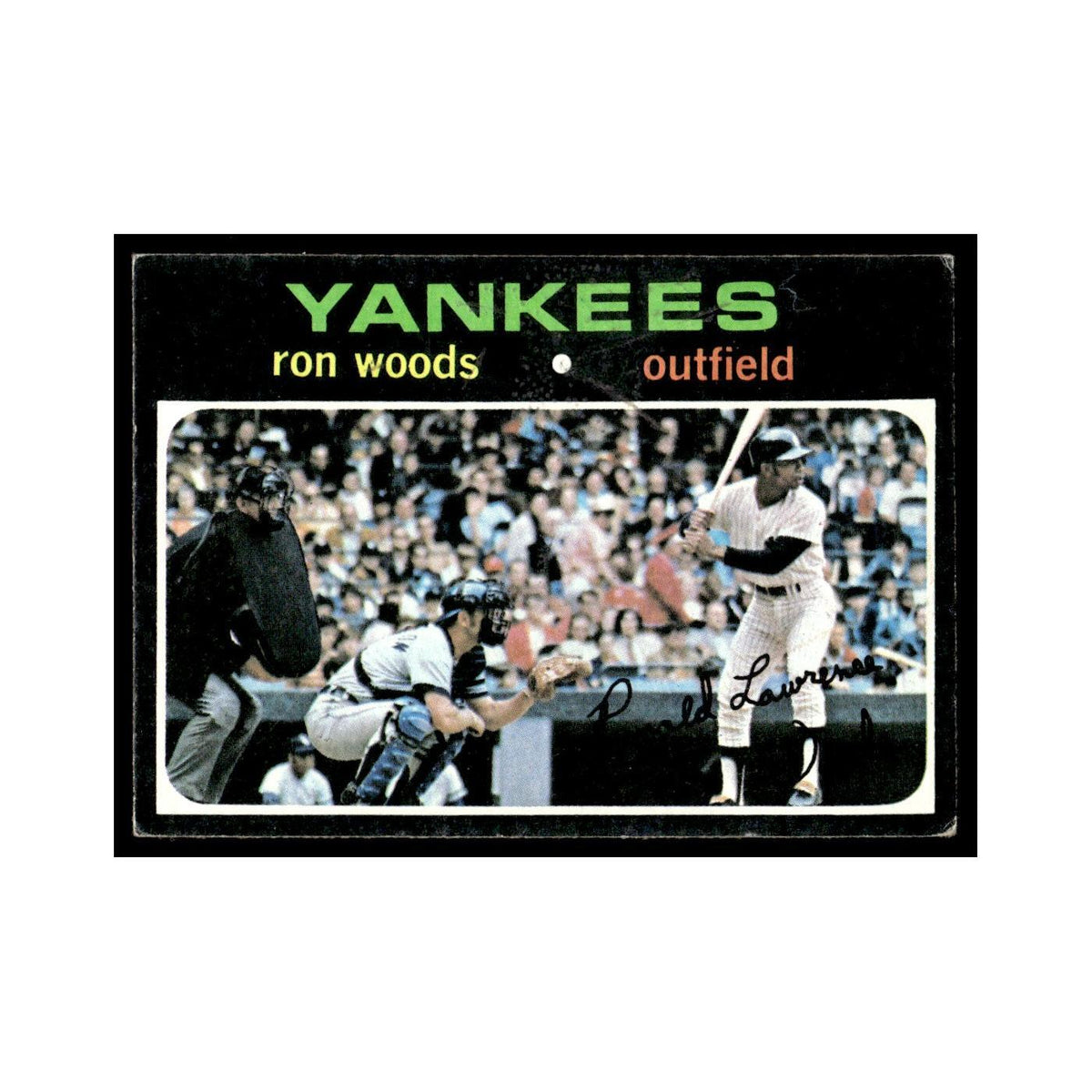 1971 Topps Baseball Card (Damaged) Ron Woods Yankees #514