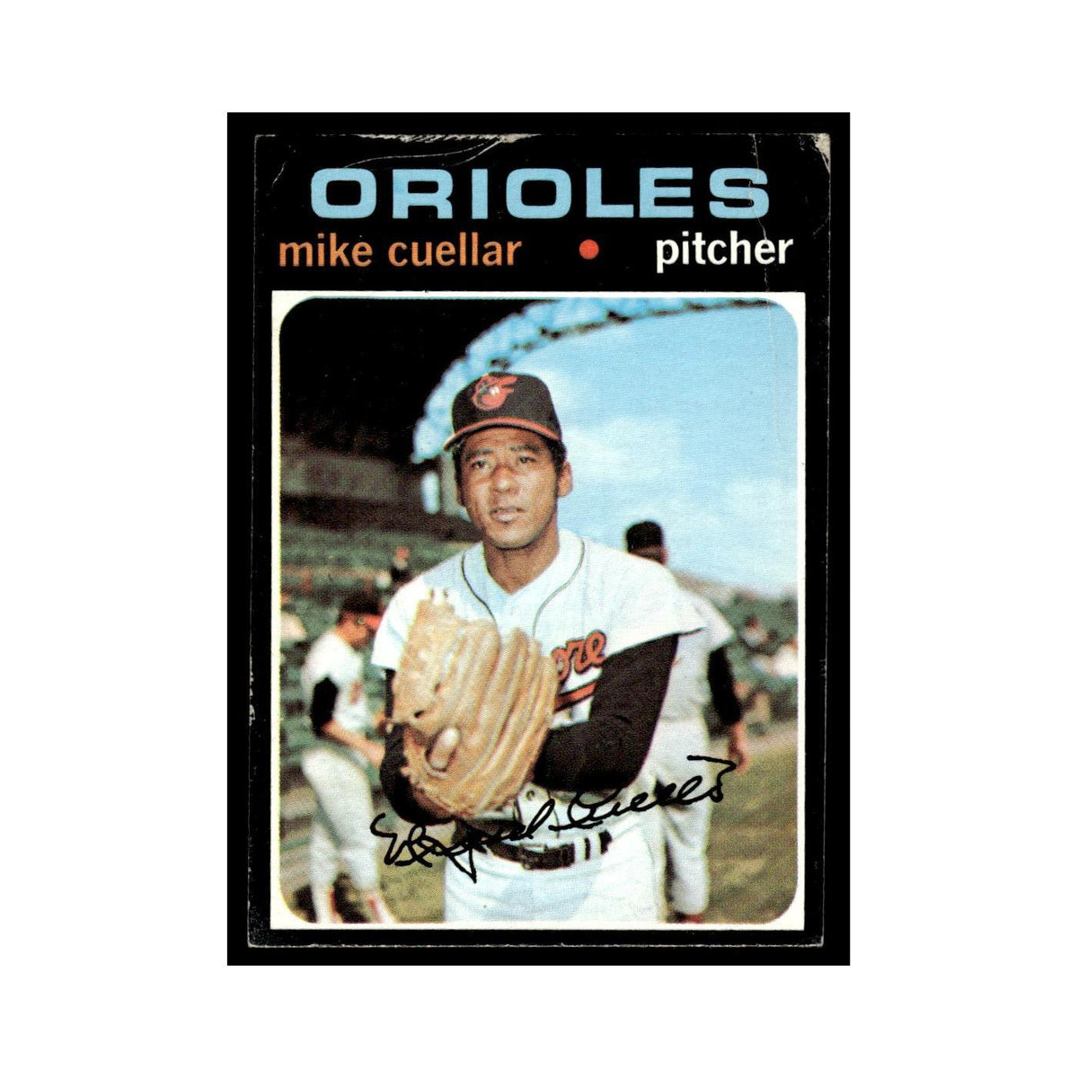 1971 Topps Baseball Card (Damaged) Mike Cuellar Orioles #170
