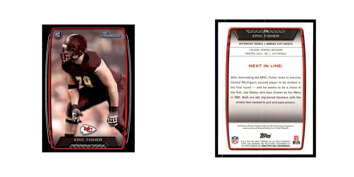 2013 Bowman Eric Fisher RC Football Cards #176