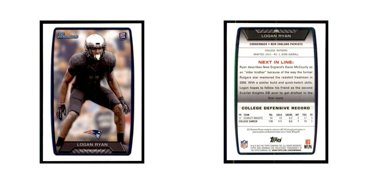 2013 Bowman Logan Ryan RC Football Cards #185