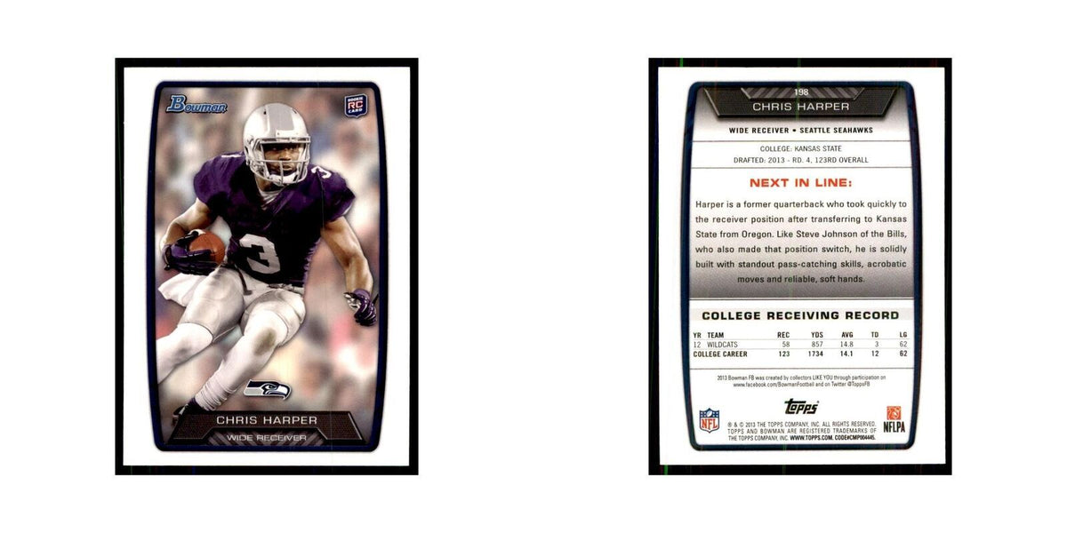 2013 Bowman Chris Harper RC Football Cards #198