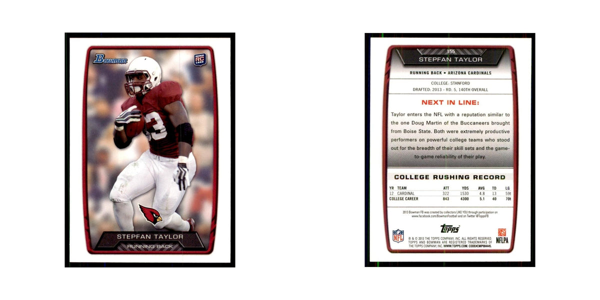 2013 Bowman Stepfan Taylor RC Football Cards #155