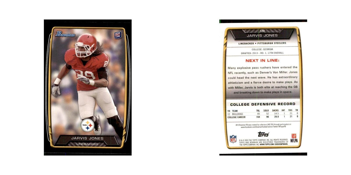 2013 Bowman Jarvis Jones RC Football Cards #120