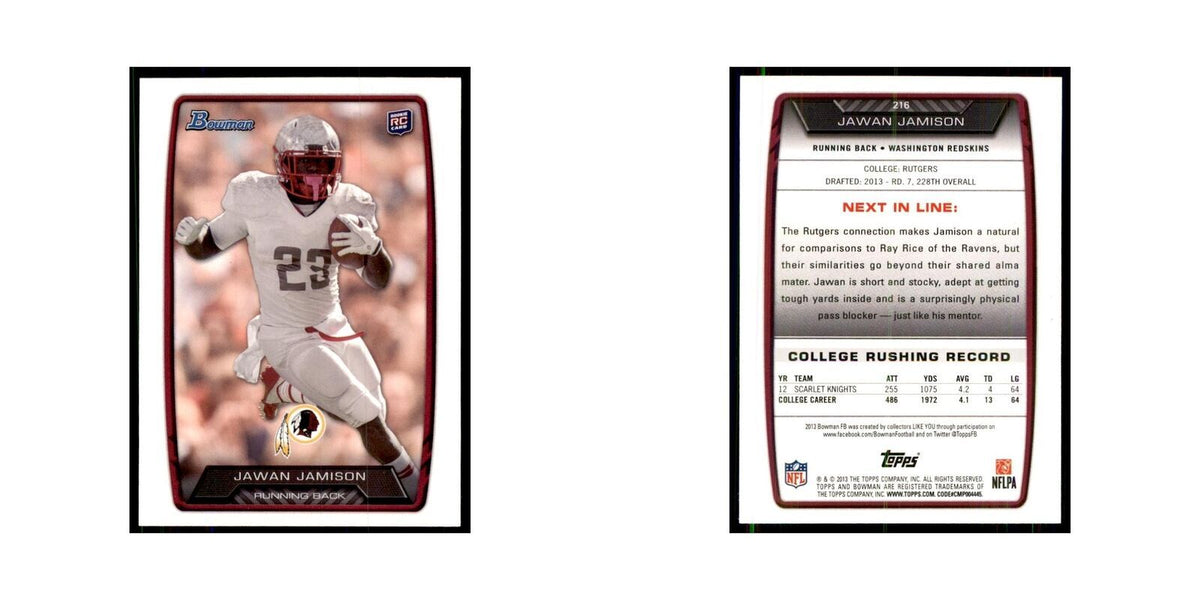 2013 Bowman Jawan Jamison RC Football Cards #216
