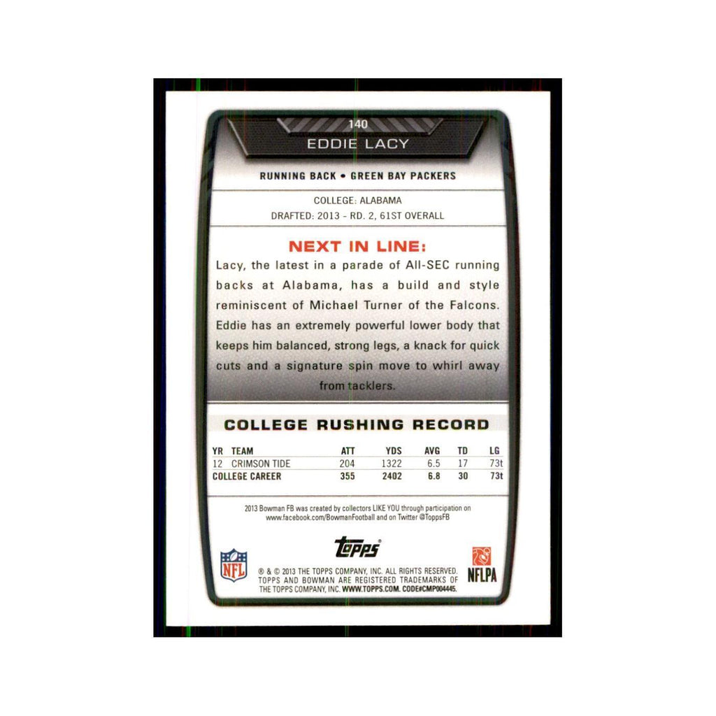 2013 Bowman Eddie Lacy RC Football Cards #140
