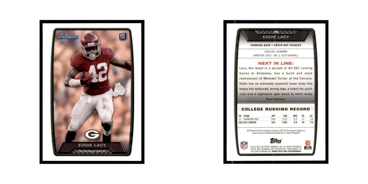 2013 Bowman Eddie Lacy RC Football Cards #140
