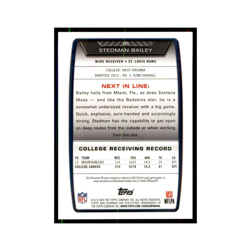 2013 Bowman Stedman Bailey RC Football Cards #121
