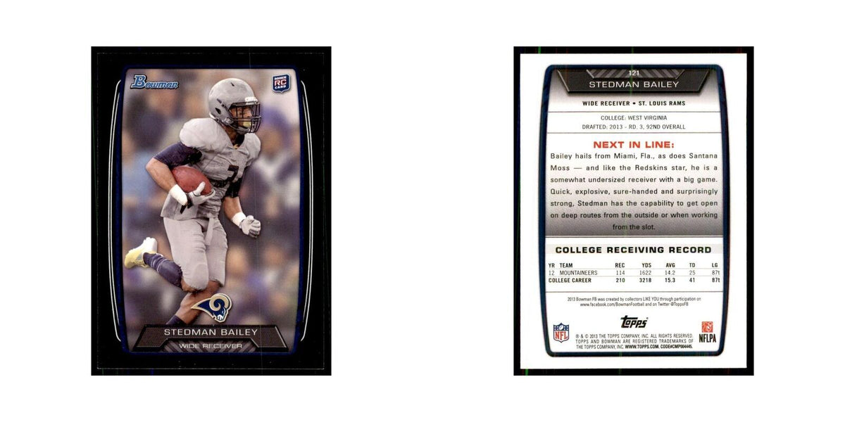 2013 Bowman Stedman Bailey RC Football Cards #121