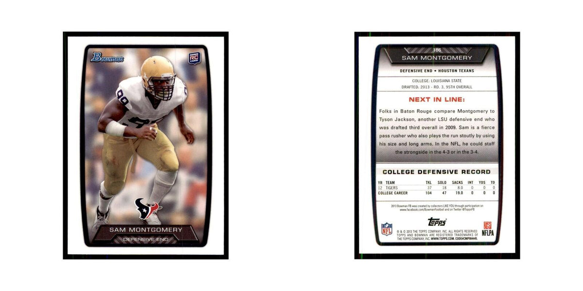 2013 Bowman Sam Montgomery RC Football Cards #186