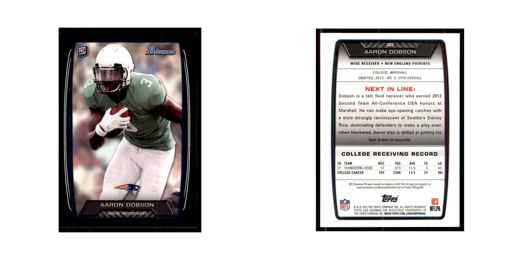 2013 Bowman Aaron Dobson RC Football Cards #207