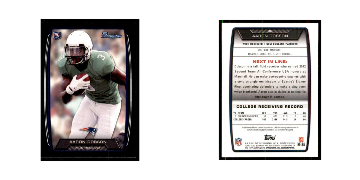 2013 Bowman Aaron Dobson RC Football Cards #207