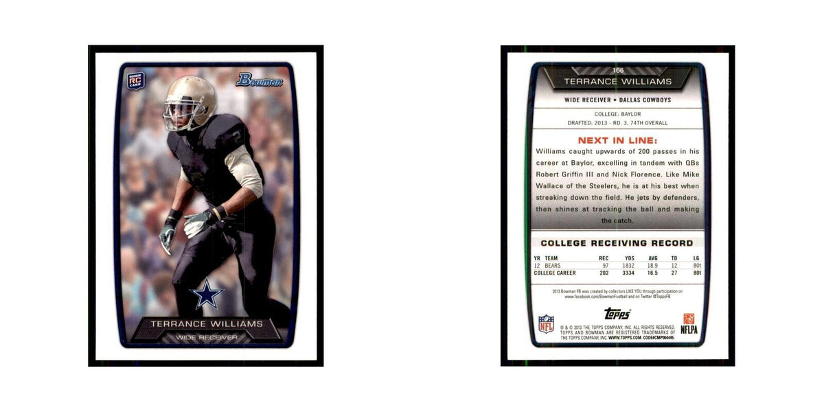 2013 Bowman Terrance Williams RC Football Cards #166