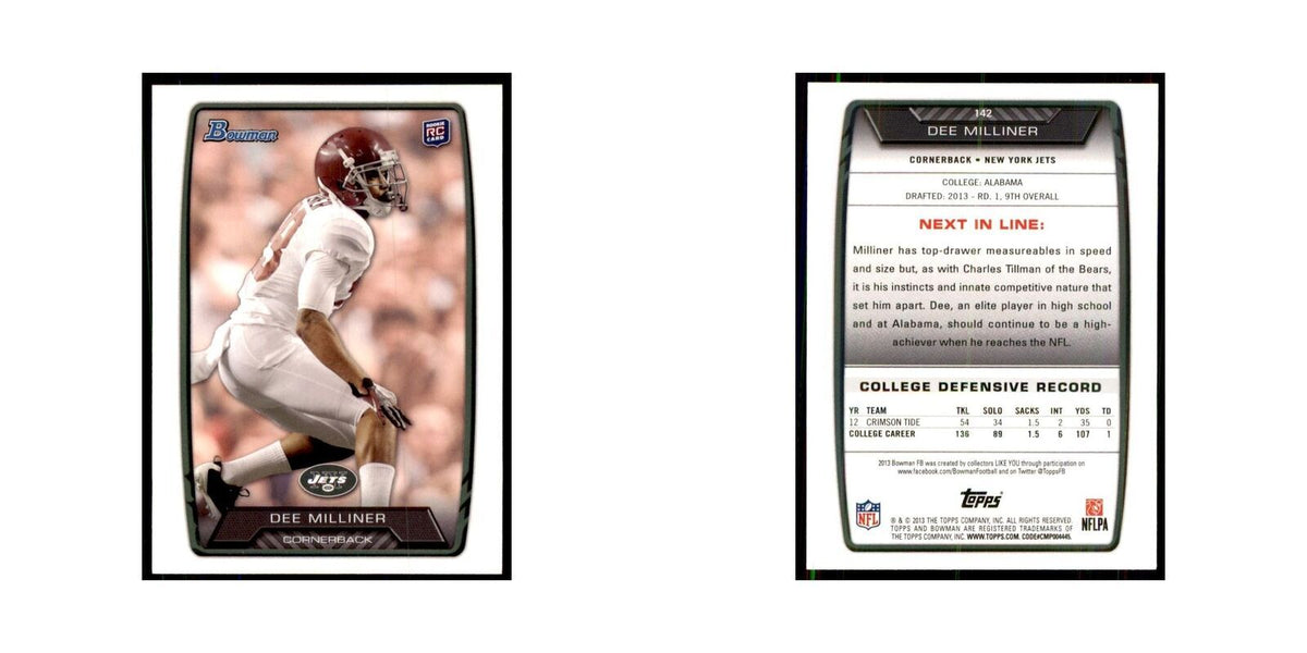 2013 Bowman Dee Milliner RC Football Cards #142