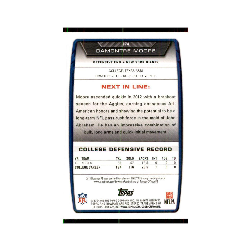 2013 Bowman Damontre Moore RC Football Cards #174