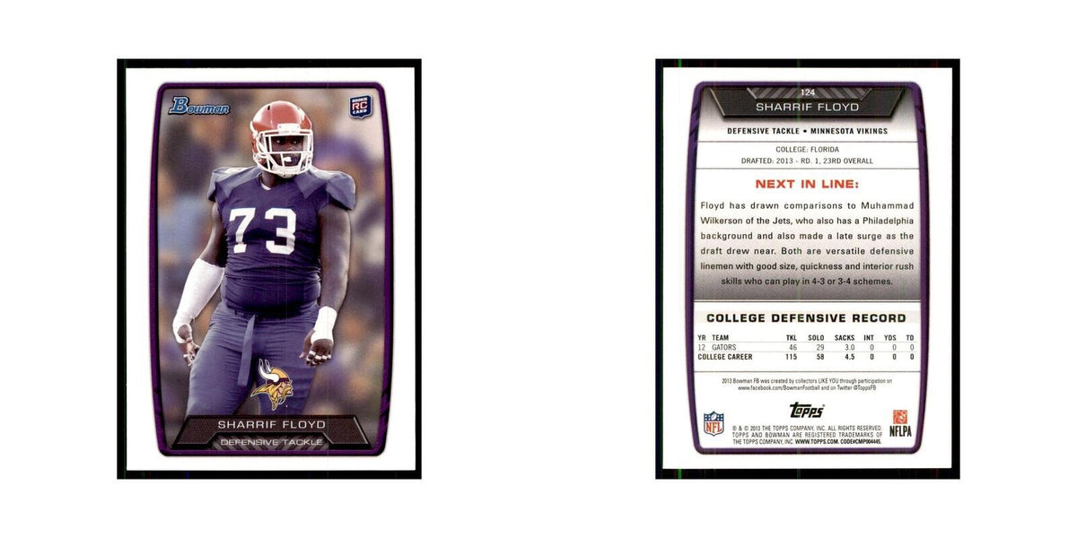 2013 Bowman Sharrif Floyd RC Football Cards #124