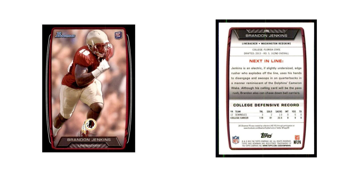 2013 Bowman Brandon Jenkins RC Football Cards #146