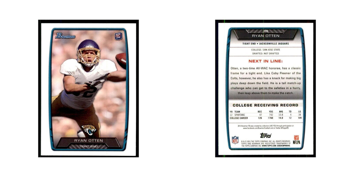 2013 Bowman Ryan Otten RC Football Cards #199