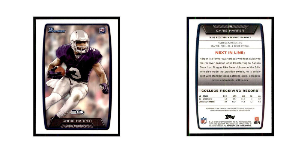 2013 Bowman Chris Harper RC Football Cards #198