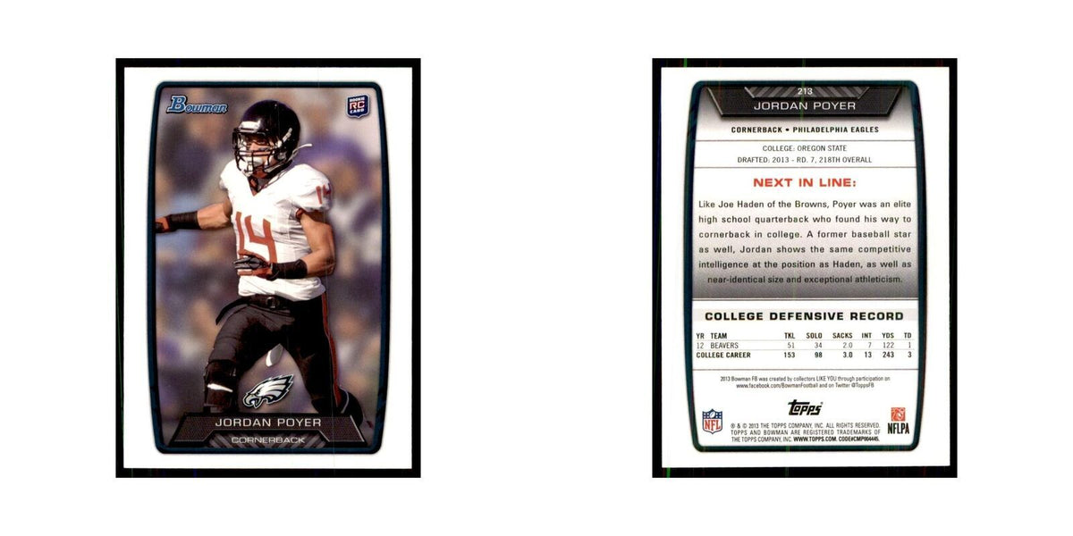 2013 Bowman Jordan Poyer RC Football Cards #213