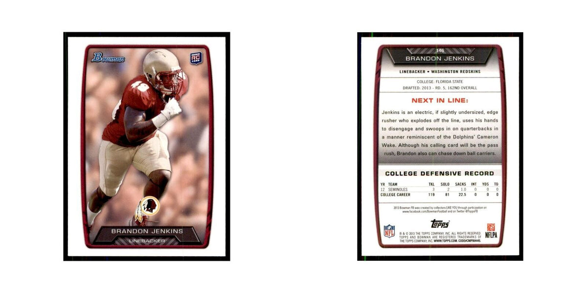2013 Bowman Brandon Jenkins RC Football Cards #146
