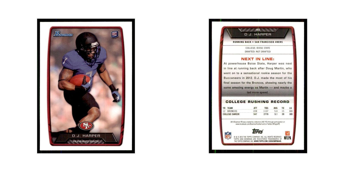 2013 Bowman D.J. Harper RC Football Cards #167