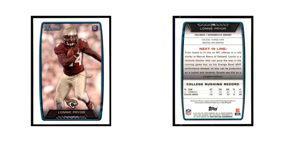 2013 Bowman Lonnie Pryor RC Football Cards #148