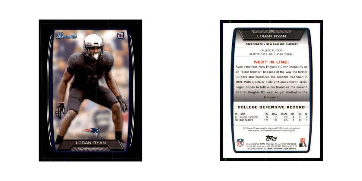 2013 Bowman Logan Ryan RC Football Cards #185