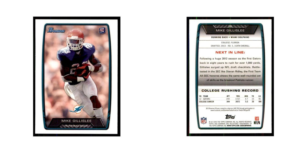 2013 Bowman Mike Gillislee RC Football Cards #151