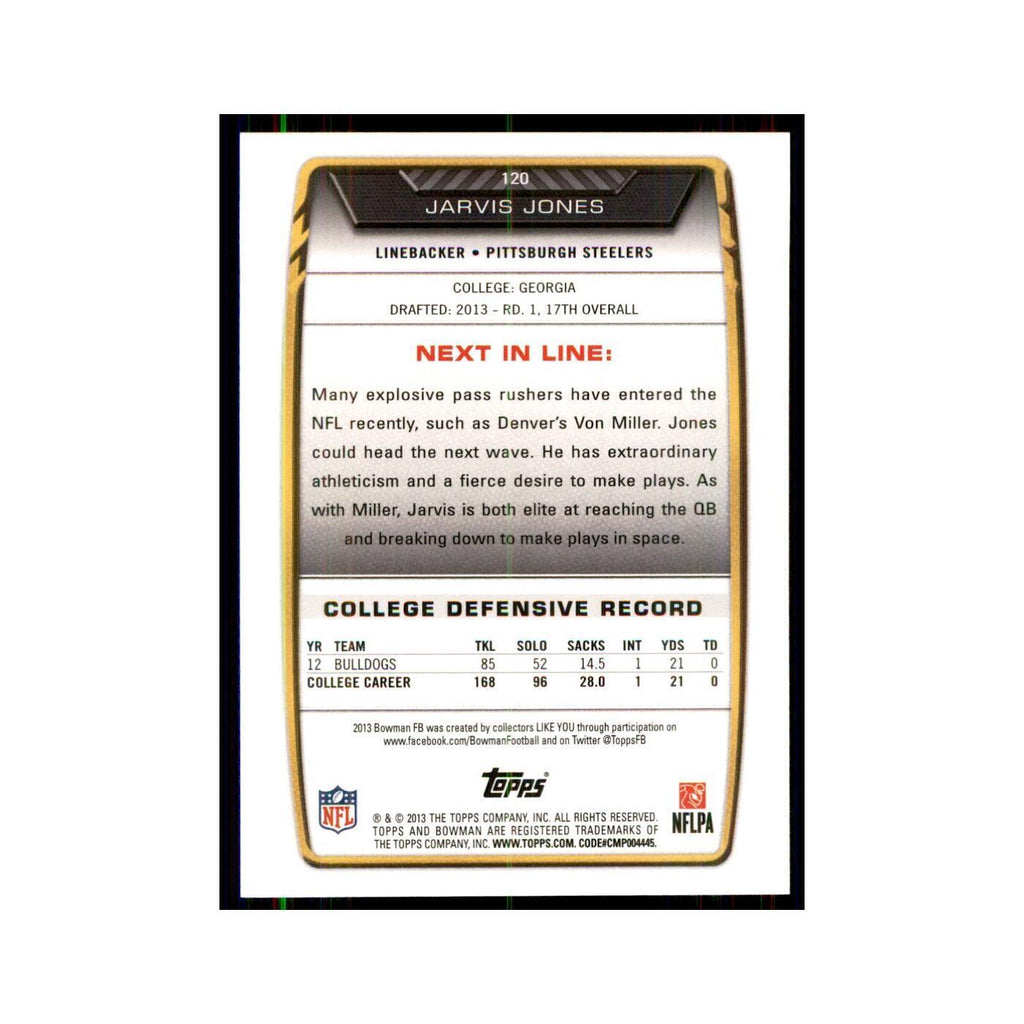 2013 Bowman Jarvis Jones RC Football Cards #120