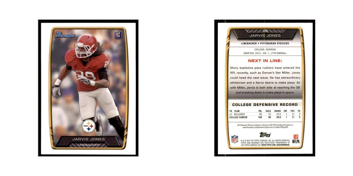 2013 Bowman Jarvis Jones RC Football Cards #120