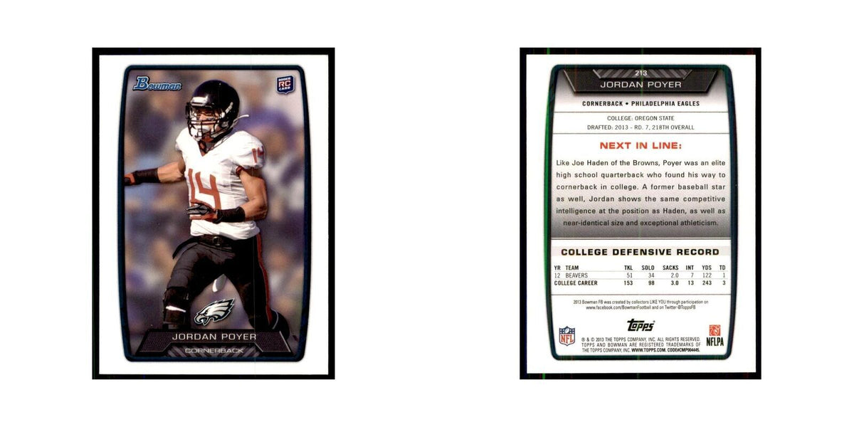 2013 Bowman Jordan Poyer RC Football Cards #213