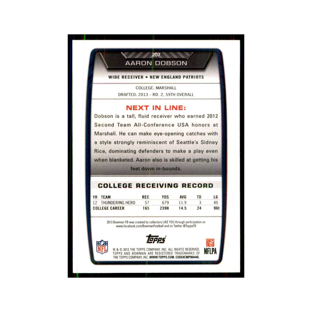 2013 Bowman Aaron Dobson RC Football Cards #207