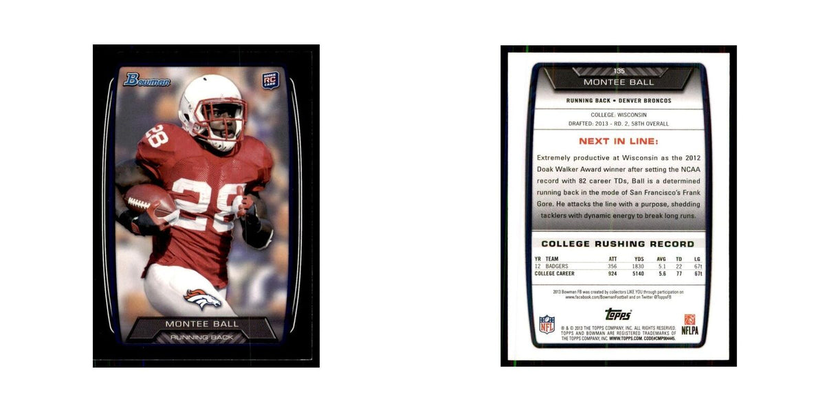 2013 Bowman Montee Ball RC Football Cards #135